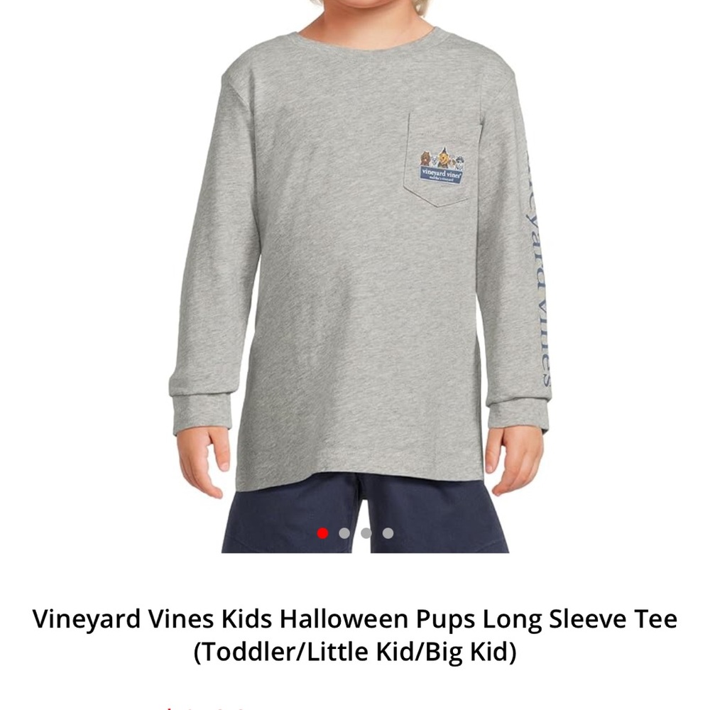 Vineyard Vines Kids Gray Halloween Long Sleeve Tee
